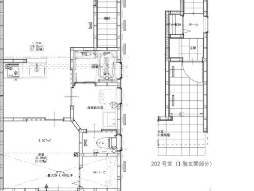 ロフト付き1LDK　独立門扉有(間取)