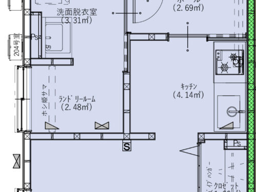 Dタイプ 104号（204号）間取図※参考用